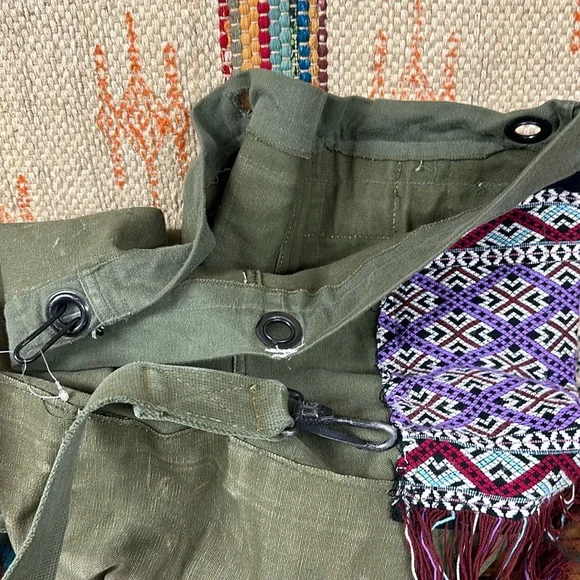 TRICIA FIX knapsack. Upcycled army bag that carries memories. Add your own:)